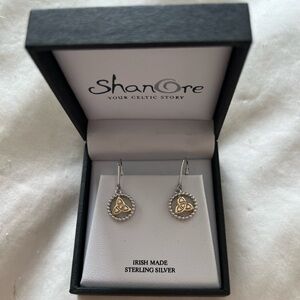 Sterling Silver and Gold Celtic Earrings